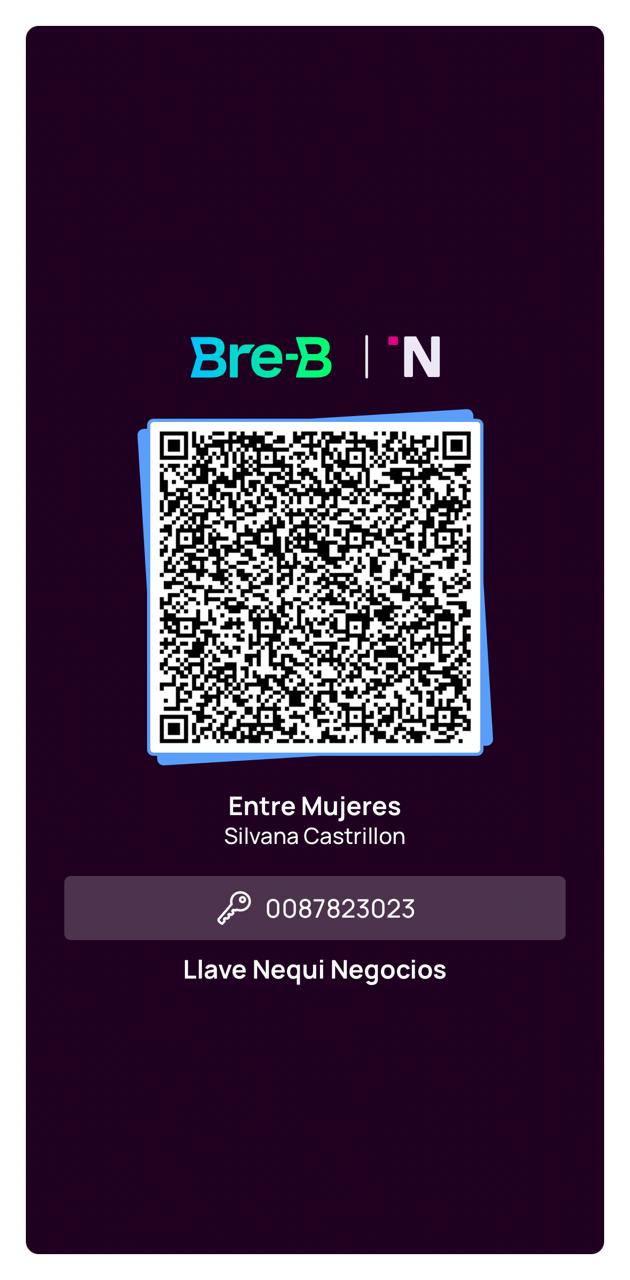 Código QR de donación — Entre Mujeres — Silvana Castrillon — Llave Nequi Negocios 0087823023